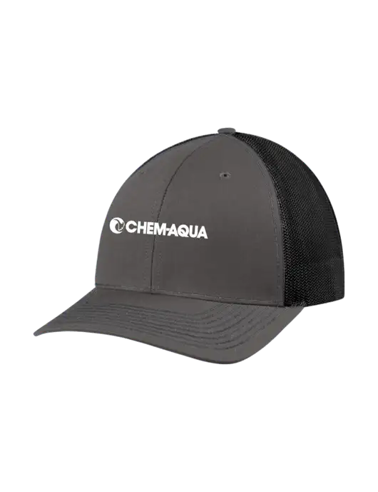Richardson Adjustable Snapback Original 112 Trucker Cap Dark Grey w/Black Mesh w/Chem-Aqua Logo