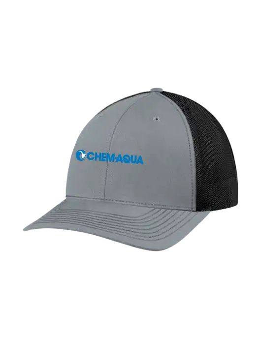 Richardson Adjustable Snapback Original 112 Trucker Cap Heather Grey w/Black Mesh w/Chem-Aqua Logo