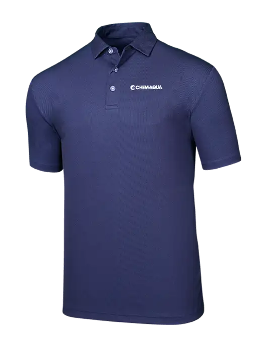 Callaway Birdseye Navy Polo w/Chem-Aqua Logo