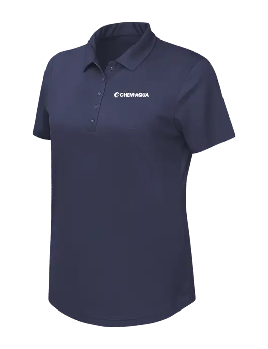 Callaway Womens Birdseye Navy Polo w/Chem-Aqua Logo