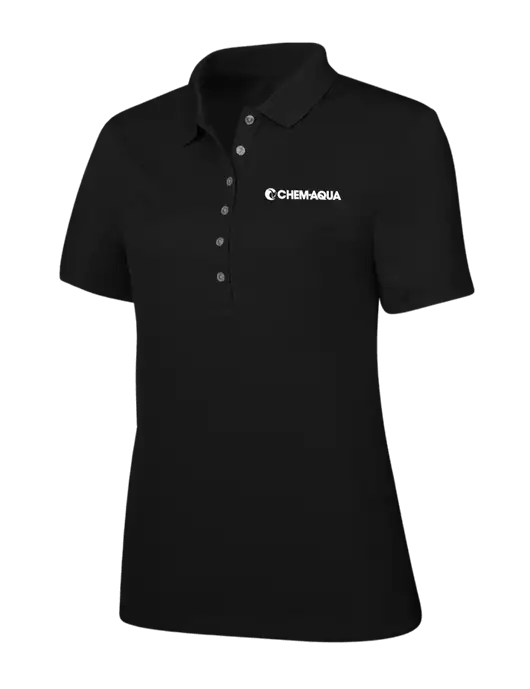 Callaway Womens Ottoman Black Polo w/Chem-Aqua Logo