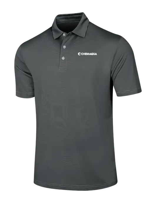 Callaway Black Fine Line Stripe Polo w/Chem-Aqua Logo