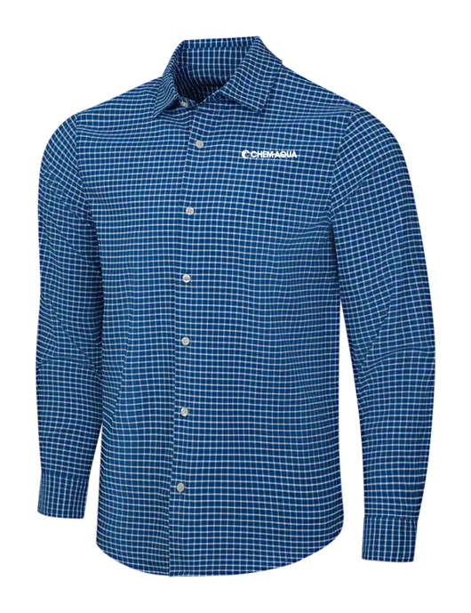 Navy/White City Stretch Shirt w/Chem-Aqua Logo