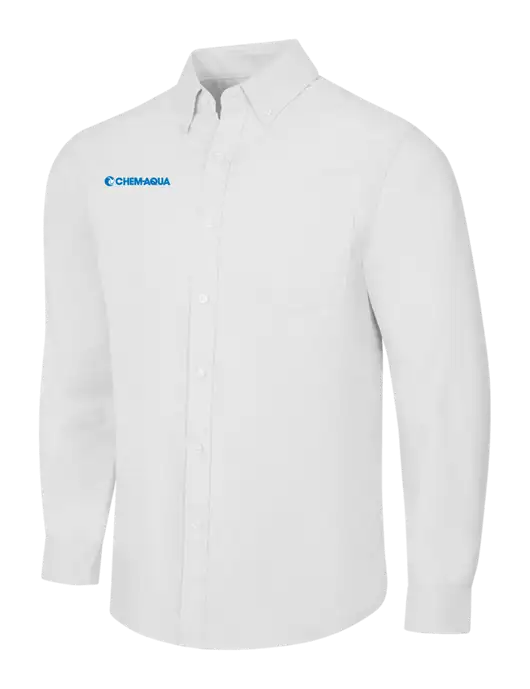 White SuperPro Oxford Shirt w/Chem-Aqua Logo