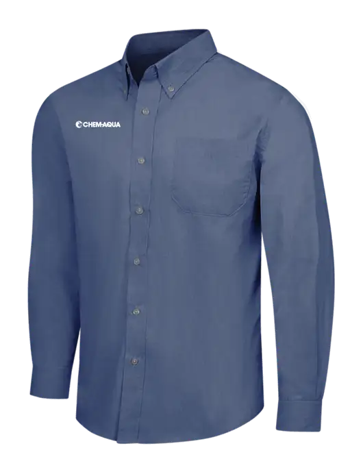 Light Navy Crosshatch Easy Care Shirt w/Chem-Aqua Logo