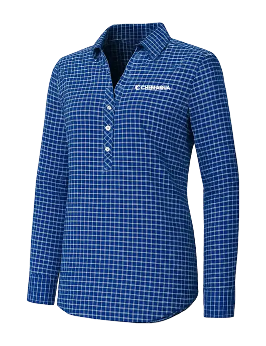 Womens Navy/White City Stretch Shirt w/Chem-Aqua Logo