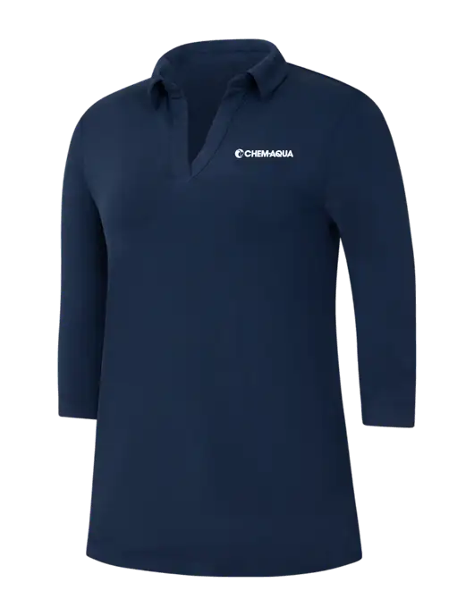 Navy Womens Luxe Knit Tunic w/Chem-Aqua Logo