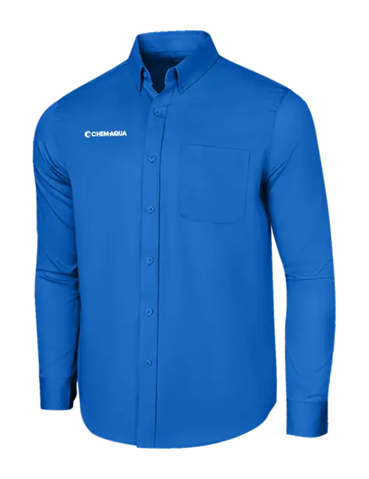Long Sleeve Royal Blue Superpro React Twill Shirt w/Chem-Aqua Logo