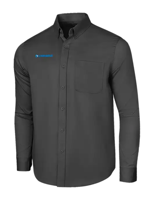 Long Sleeve Dark Grey Superpro React Twill Shirt w/Chem-Aqua Logo