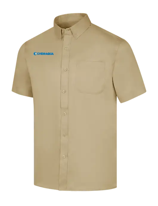 Short Sleeve Dark Tan Superpro React Twill Shirt w/Chem-Aqua Logo