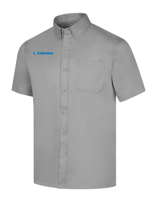 Short Sleeve Light Grey Superpro React Twill Shirt w/Chem-Aqua Logo