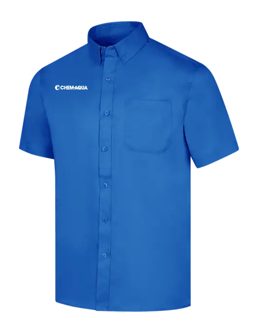 Short Sleeve Royal Blue Superpro React Twill Shirt w/Chem-Aqua Logo