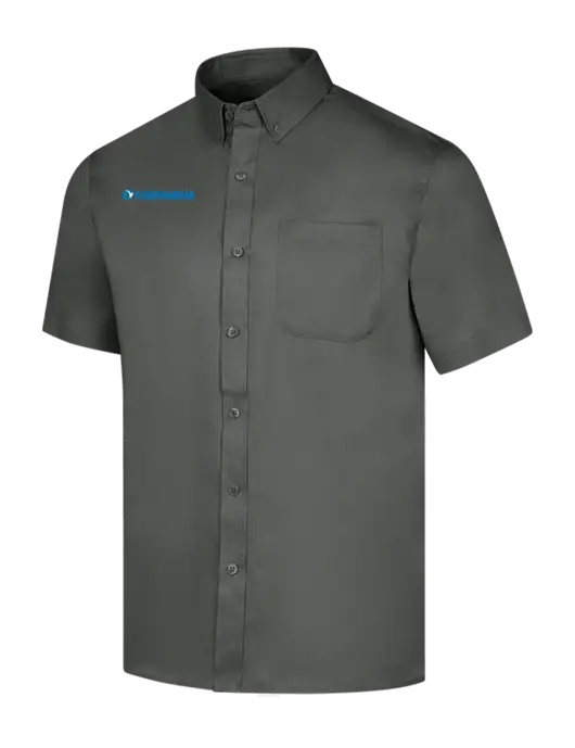 Short Sleeve Dark Grey Superpro React Twill Shirt w/Chem-Aqua Logo