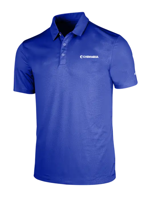 NIKE Dark Royal Dri-Fit Embossed Tri-Blade Polo w/Chem-Aqua Logo