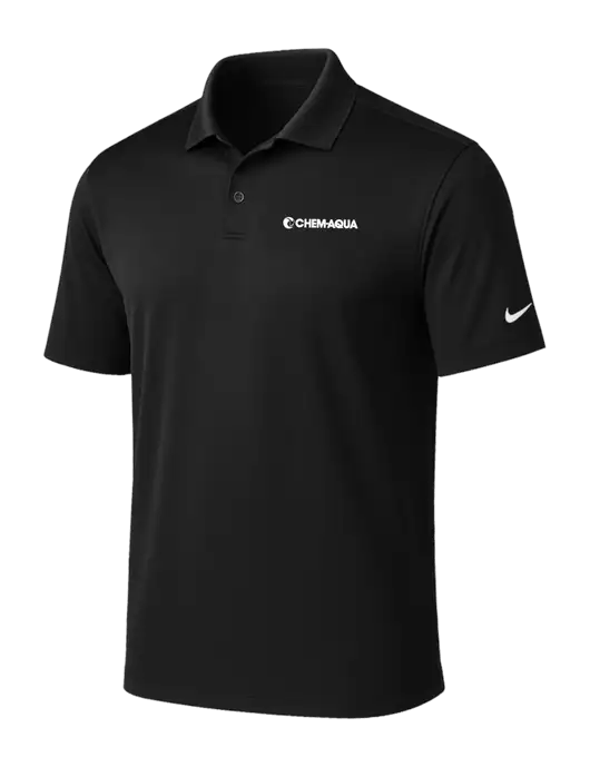 NIKE Black Victory Solid Polo w/Chem-Aqua Logo