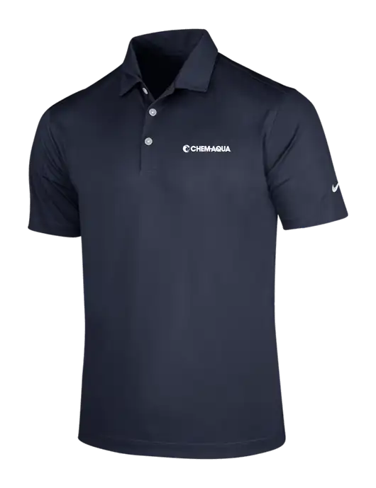 NIKE Dark Navy Dri-Fit Vertical Mesh Polo w/Chem-Aqua Logo