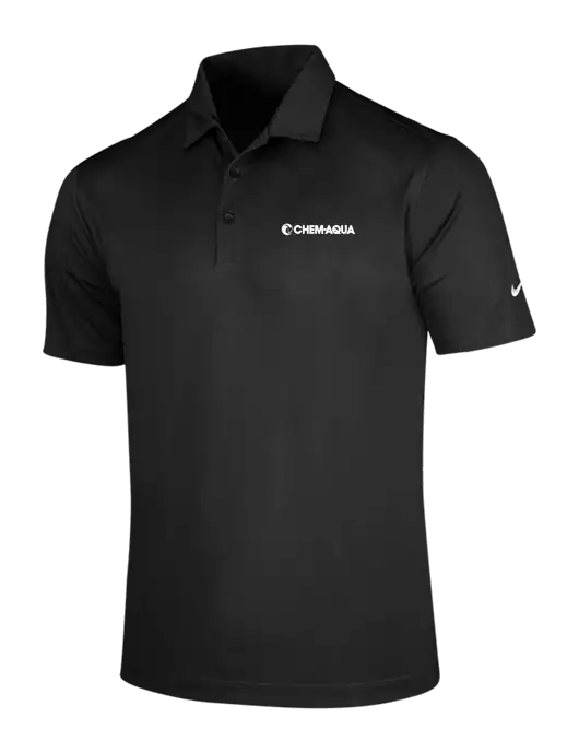 NIKE Black Dri-Fit Vertical Mesh Polo w/Chem-Aqua Logo