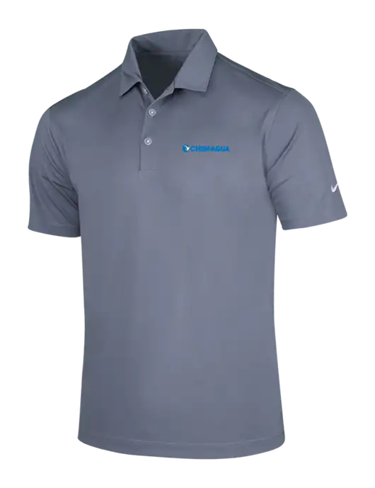 NIKE Medium Grey Dri-Fit Vertical Mesh Polo w/Chem-Aqua Logo