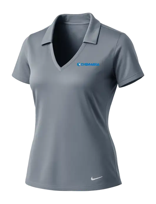 NIKE Medium Grey Womens Dri-Fit Vertical Mesh Polo w/Chem-Aqua Logo