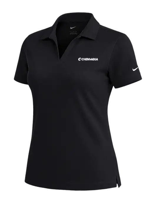 NIKE Black Womens Dri-Fit Micro Pique Polo w/Chem-Aqua Logo