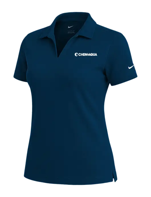 NIKE Navy Womens Dri-Fit Micro Pique Polo w/Chem-Aqua Logo