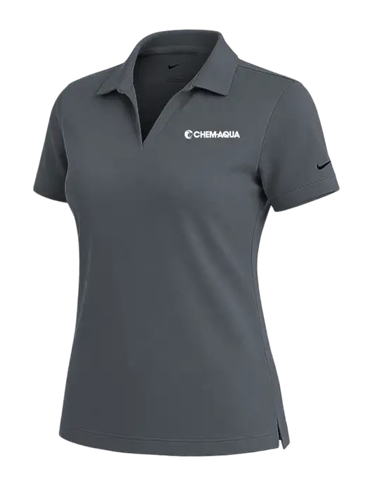 NIKE Dark Grey Womens Dri-Fit Micro Pique Polo w/Chem-Aqua Logo
