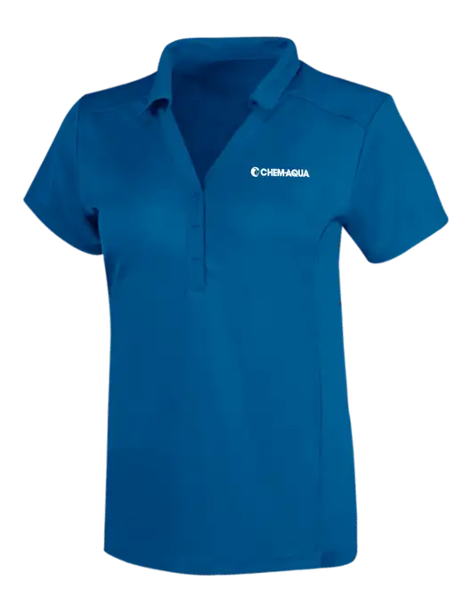 OGIO Royal Blue Womens Framework Polo w/Chem-Aqua Logo