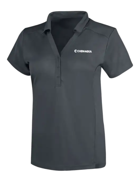 OGIO Dark Grey Womens Framework Polo w/Chem-Aqua Logo
