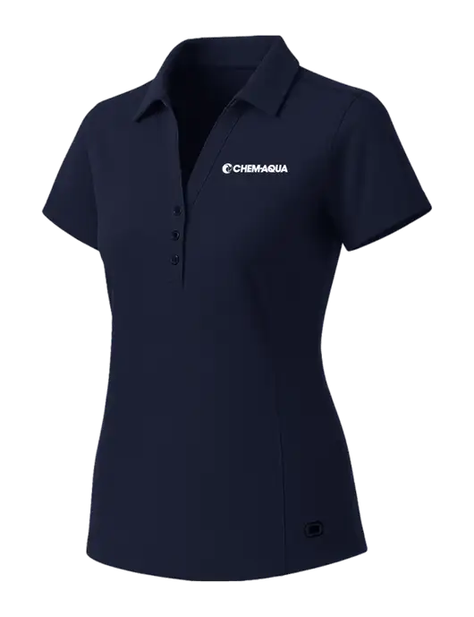 OGIO Womens Navy ONYX Polo w/Chem-Aqua Logo