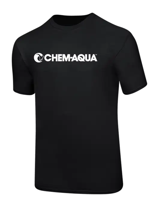 Ring Spun Jet Black 4.5 oz T-Shirt w/Chem-Aqua Logo