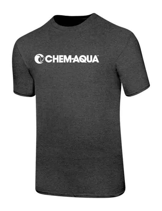 Ring Spun Dark Heather Grey 4.5 oz T-Shirt w/Chem-Aqua Logo