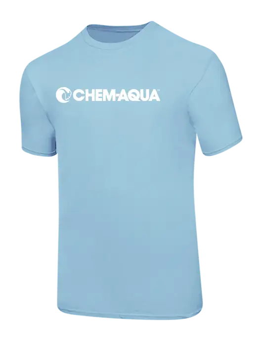 Ring Spun Light Blue 4.5 oz T-Shirt w/Chem-Aqua Logo
