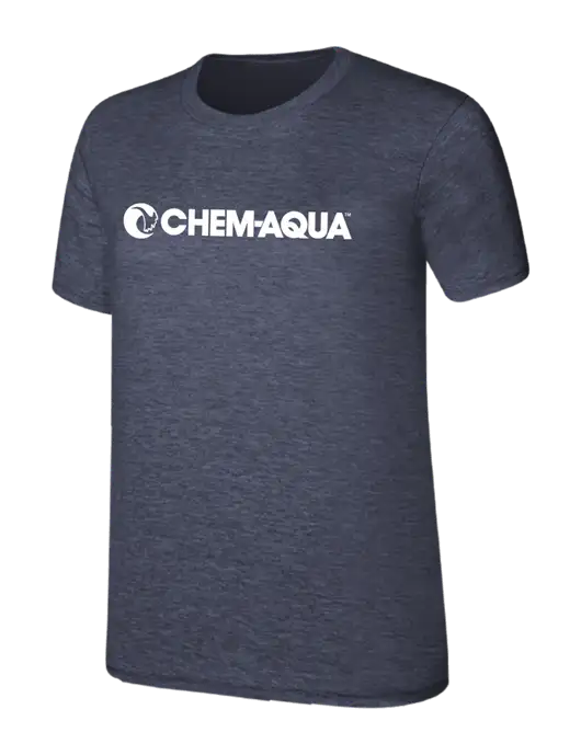 Womens Ring Spun Heather Navy 4.5 oz T-Shirt w/Chem-Aqua Logo