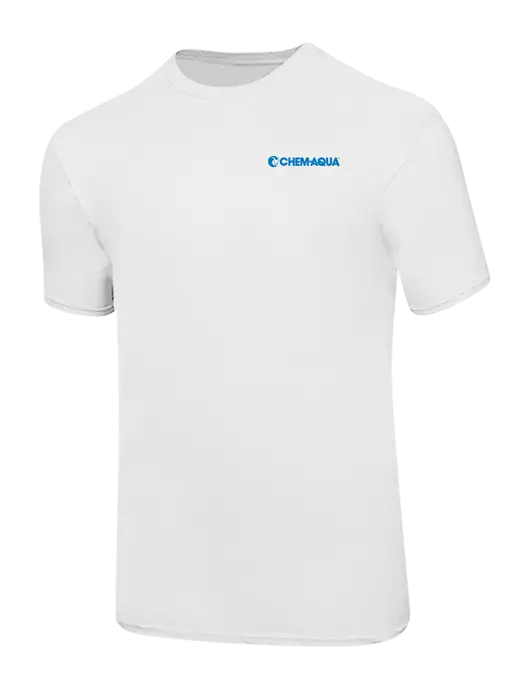 Ring Spun White 4.5 oz T-Shirt w/Chem-Aqua Logo