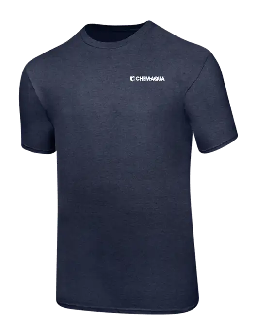Ring Spun Heather Navy 4.5 oz T-Shirt w/Chem-Aqua Logo