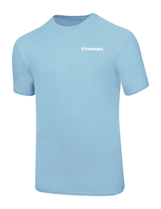 Ring Spun Light Blue 4.5 oz T-Shirt w/Chem-Aqua Logo