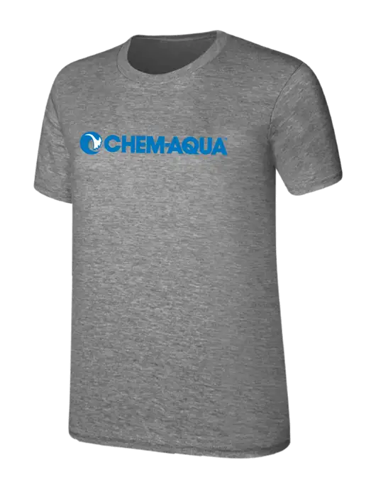 Womens Ring Spun Light Grey Heather 4.5 oz T-Shirt w/Chem-Aqua Logo