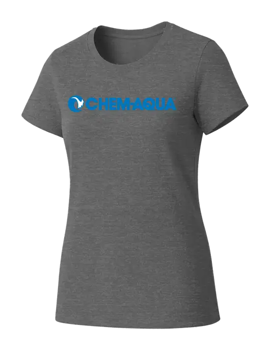 Womens Seriously Soft Grey Frost T-Shirt w/Chem-Aqua Logo