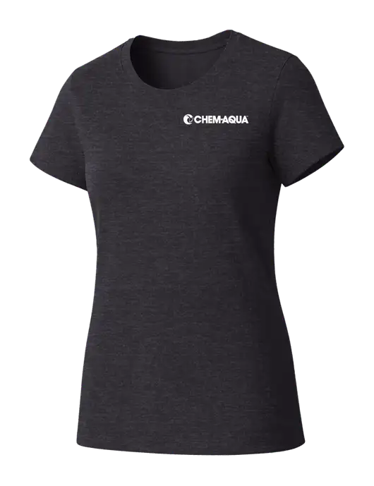 Womens Seriously Soft Heathered Charcoal T-Shirt w/Chem-Aqua Logo