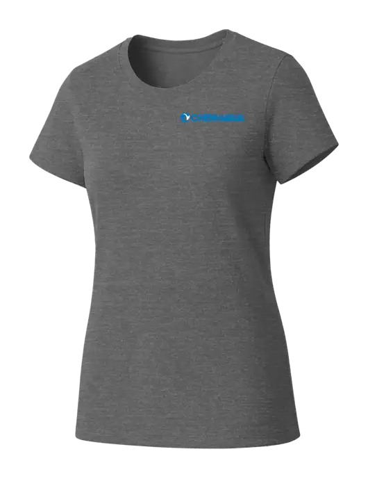 Womens Seriously Soft Grey Frost T-Shirt w/Chem-Aqua Logo