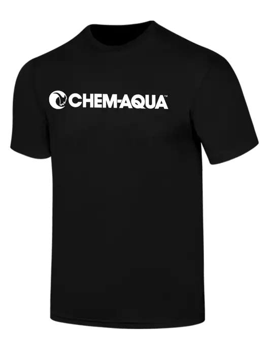 Simply Soft Black 4.5oz  Poly/Combed Ring Spun Cotton T-Shirt w/Chem-Aqua Logo