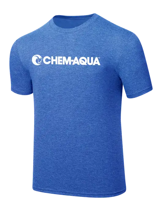 Simply Soft Royal Frost 4.5oz  Poly/Combed Ring Spun Cotton T-Shirt w/Chem-Aqua Logo