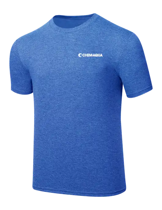 Simply Soft Royal Frost 4.5oz  Poly/Combed Ring Spun Cotton T-Shirt w/Chem-Aqua Logo