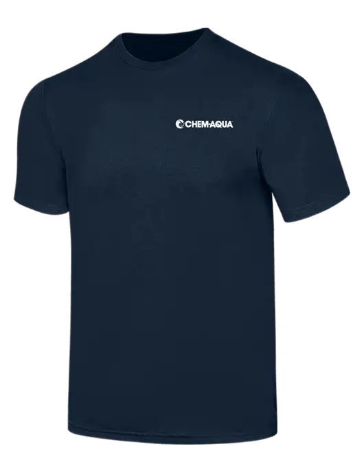 Simply Soft Navy 4.5oz  Poly/Combed Ring Spun Cotton T-Shirt w/Chem-Aqua Logo