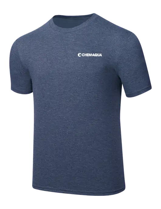 Simply Soft Navy Frost 4.5oz  Poly/Combed Ring Spun Cotton T-Shirt w/Chem-Aqua Logo