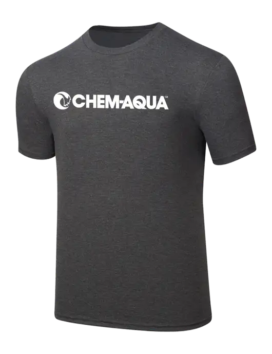 Simply Soft Heathered Charcoal 4.5oz  Poly/Combed Ring Spun Cotton T-Shirt w/Chem-Aqua Logo