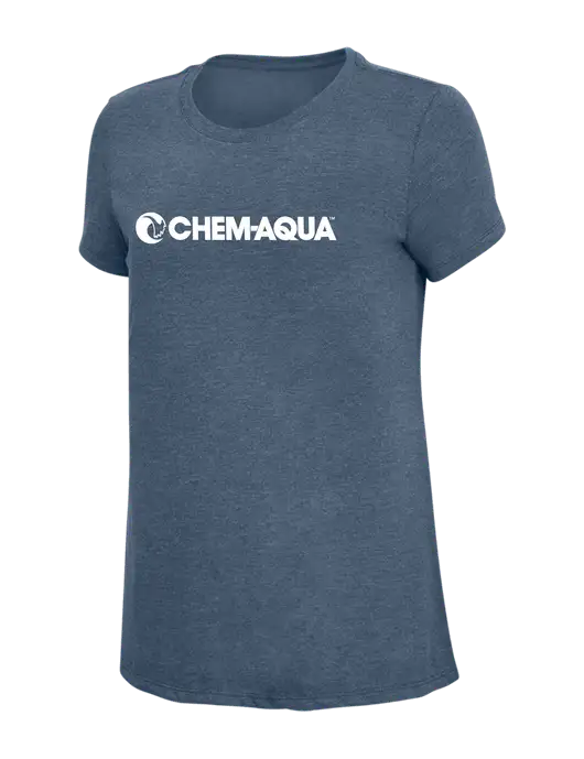 Womens Simply Soft Navy Frost 4.5oz  Poly/Combed Ring Spun Cotton T-Shirt w/Chem-Aqua Logo