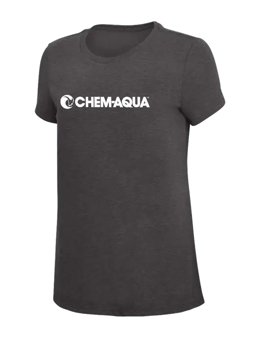 Womens Simply Soft Heather Charcoal 4.5oz  Poly/Combed Ring Spun Cotton T-Shirt w/Chem-Aqua Logo