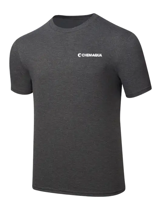 Simply Soft Heathered Charcoal 4.5oz  Poly/Combed Ring Spun Cotton T-Shirt w/Chem-Aqua Logo