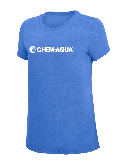 Womens Simply Soft Royal Frost 4.5oz  Poly/Combed Ring Spun Cotton T-Shirt w/Chem-Aqua Logo